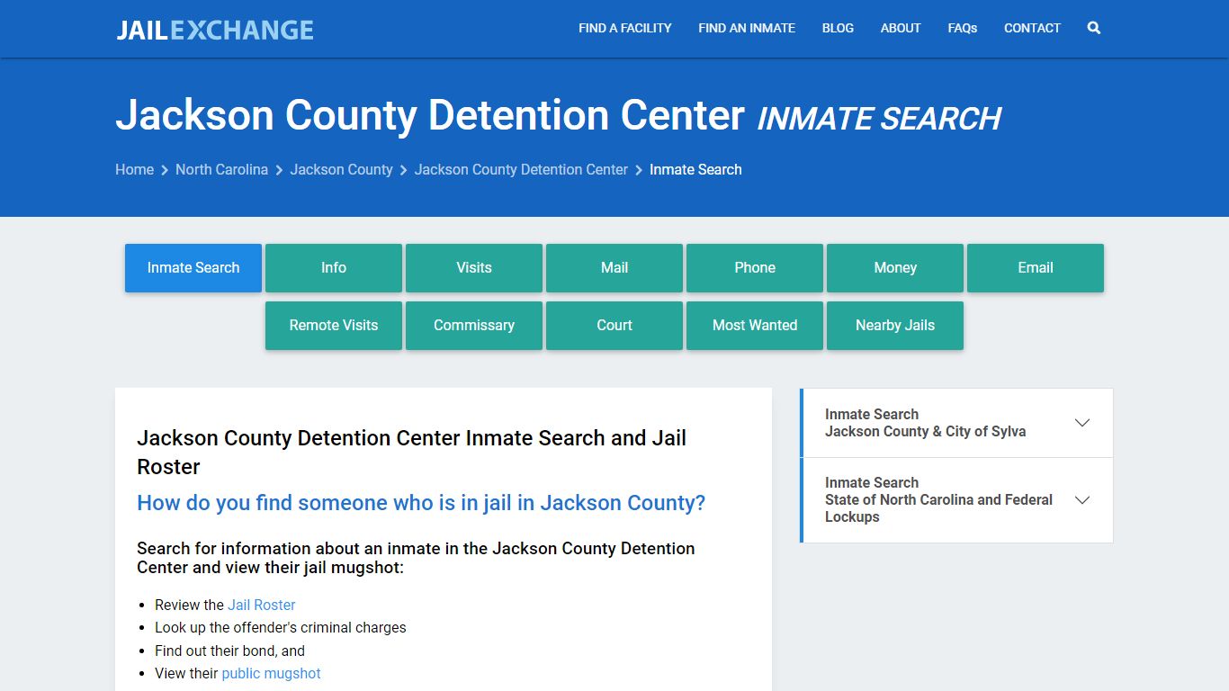Jackson County Detention Center Inmate Search - Jail Exchange